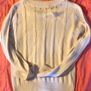 Cute white sweater with pearls.